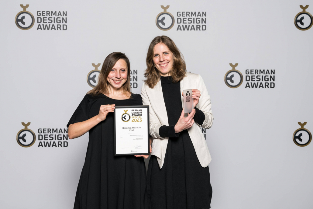 Übergabe des German Design Award 2023 - Gewinner: Hamilton Bonaduz AG